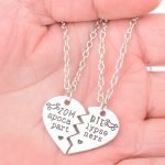 Best Friend Split Heart Necklacea