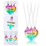 Best Friends Forever Split Heart Necklace