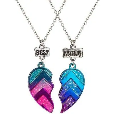 Best Friends Split Heart Necklace
