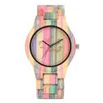 Colorful Bamboo Wood Couple Watch