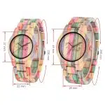 Colorful Bamboo Wood Couple Watch