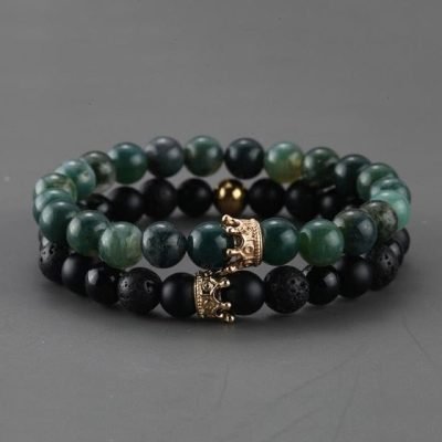 Couple Bead Crown Bracelets