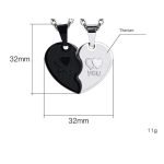 Couple Heart Necklace - I Love You