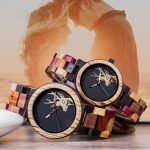 Couple Wood Watch Deer Pattern