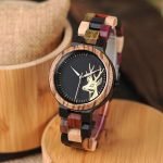 Couple Wood Watch Deer Pattern