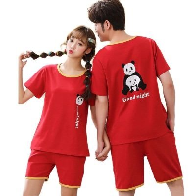 Couples Matching Red Pajama Short