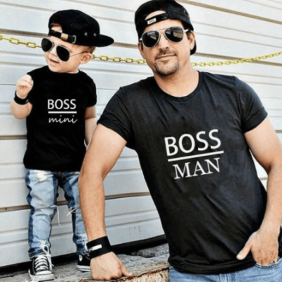 Dad and Son Matching Boss T-shirts