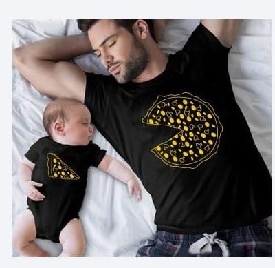 Dad and Son Matching Pizza T-shirts