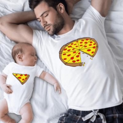 Daughter and Dad Pizza T-shirts