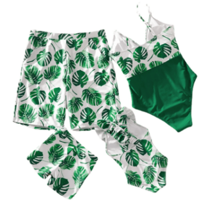 Family Matching Green Swimsuit