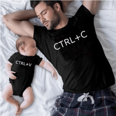 Father and Son matching Copy-paste T-shirts