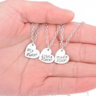 Girls Sister Siblings 3 Necklace Set