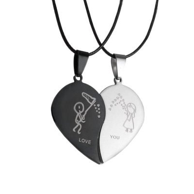 Half Heart Necklace for Couples