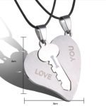 Heart and Key Couples Necklace