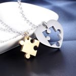 Heart Puzzle Couple Necklace