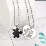 Heart Puzzle Couple Necklace