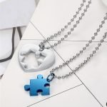 Heart Puzzle Couple Necklace