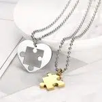 Heart Puzzle Couple Necklace