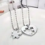 Heart Puzzle Couple Necklace