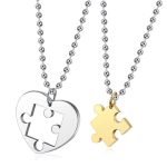 Heart Puzzle Couple Necklace