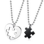 Heart Puzzle Couple Necklace