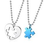 Heart Puzzle Couple Necklace