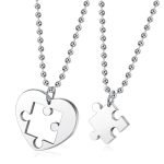 Heart Puzzle Couple Necklace