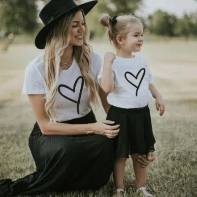 Heart T-shirts for Mother and Daughter