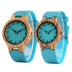 Leather Strap Blue Couple Watch