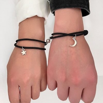 Magnetic Moon & Star Couple Bracelet