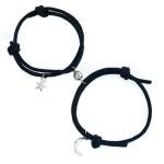 Magnetic Moon & Star Couple Bracelet