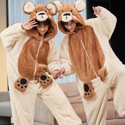 Matching Bear Onesies for Couple