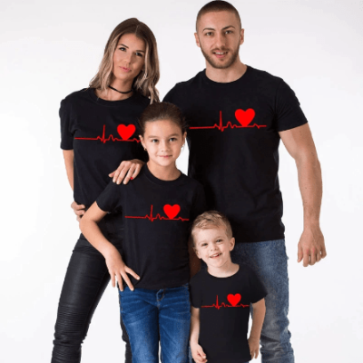 Matching Heartbeat Family T-shirts