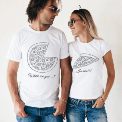 Matching Pizza Shirts for Couples