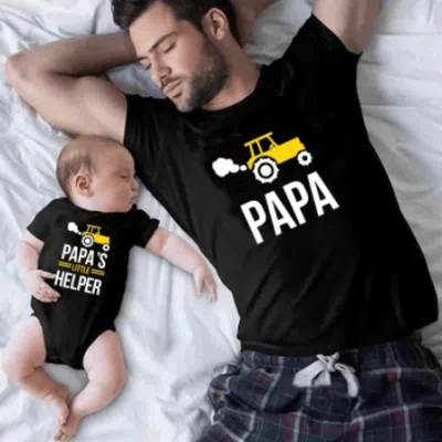 Matching T-Shirts For Father And Newborn Son