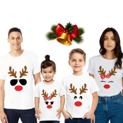 Matching White T-shirts for the Family