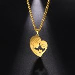 Mom and Daughter Heart Necklace