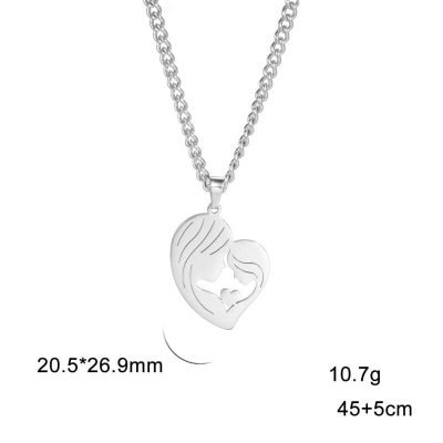 Mom and Daughter Heart Necklace