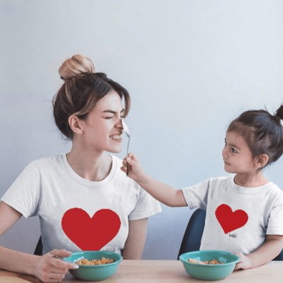 Mom and Daughter Heart Shirts