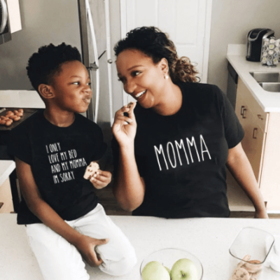 Mommy and Me Matching Black Shirts