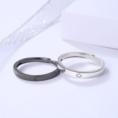 Moon & Star Couple Rings