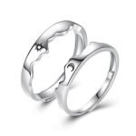 Moon & Sun Couple Rings Silver