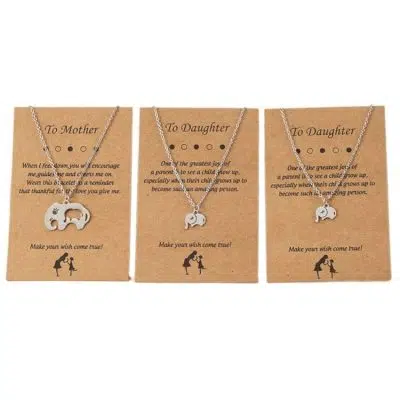 Mother and Daughter Elephant Necklace