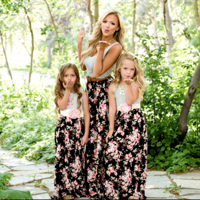 Mother and Daughter Matching Party Dresses