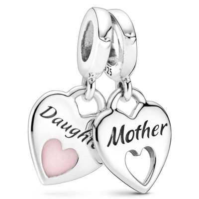 Mother and Daughter Necklaces Heart