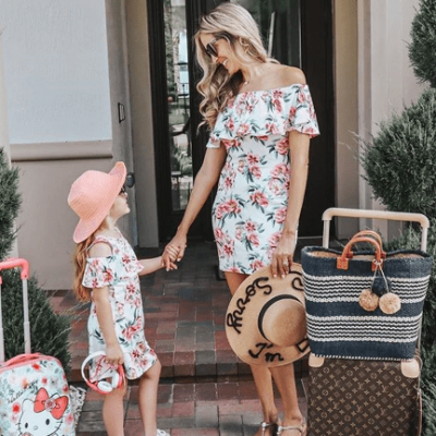 Mother and Daughter Off Shoulder Dresses