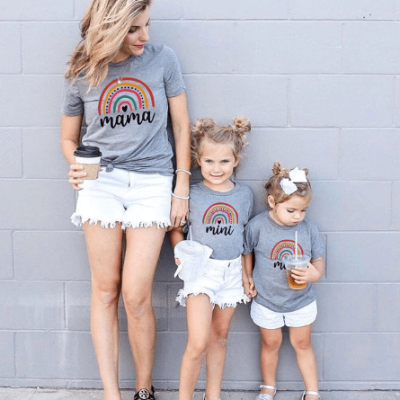 Mother and Daughter Rainbow T-shirts