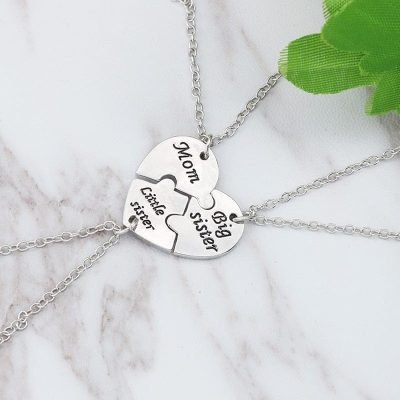 Mother and Daughter Silver Necklace