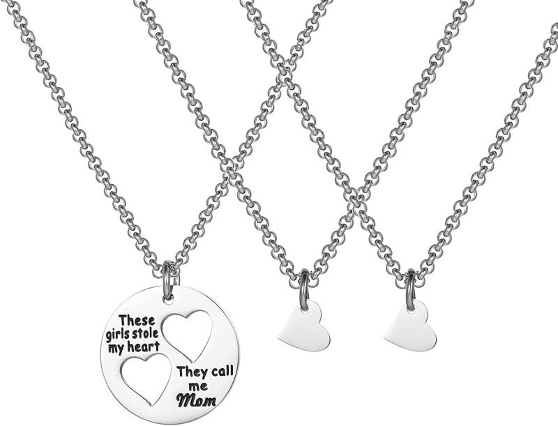 Mother and Two Daughter Necklace Set