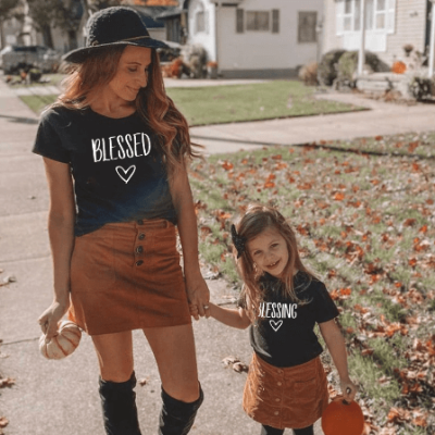 Mother Daughter Black T-Shirts